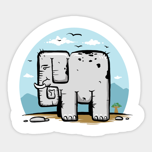 Grumpy Elephant Sticker by OsFrontis